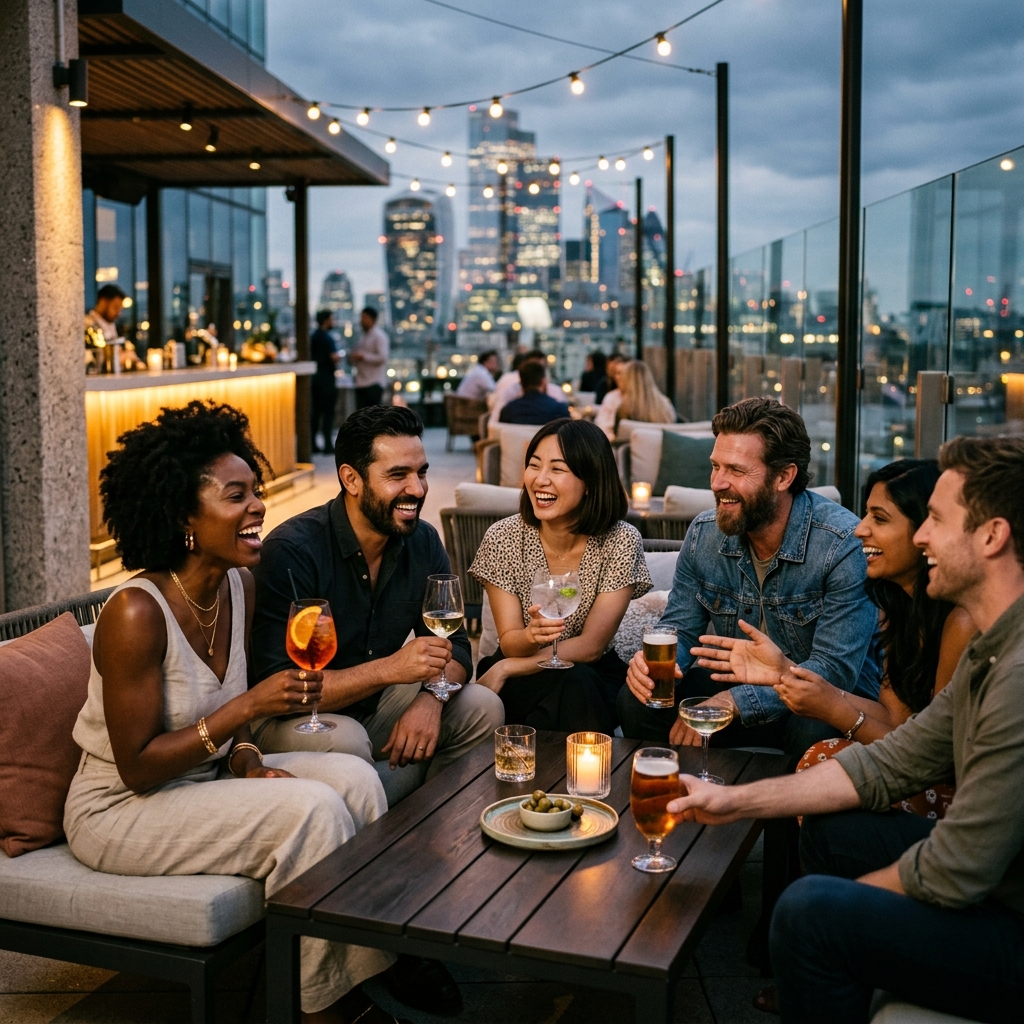 Diverse group of people enjoying a social gathering